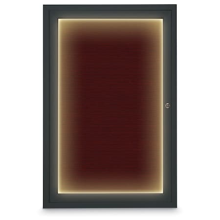United Visual Products Hinge-less Radius Corkboard, 11"x13-1/2", Black Alum Frame/Pearl UVEB1113R-BLACK-PEARL